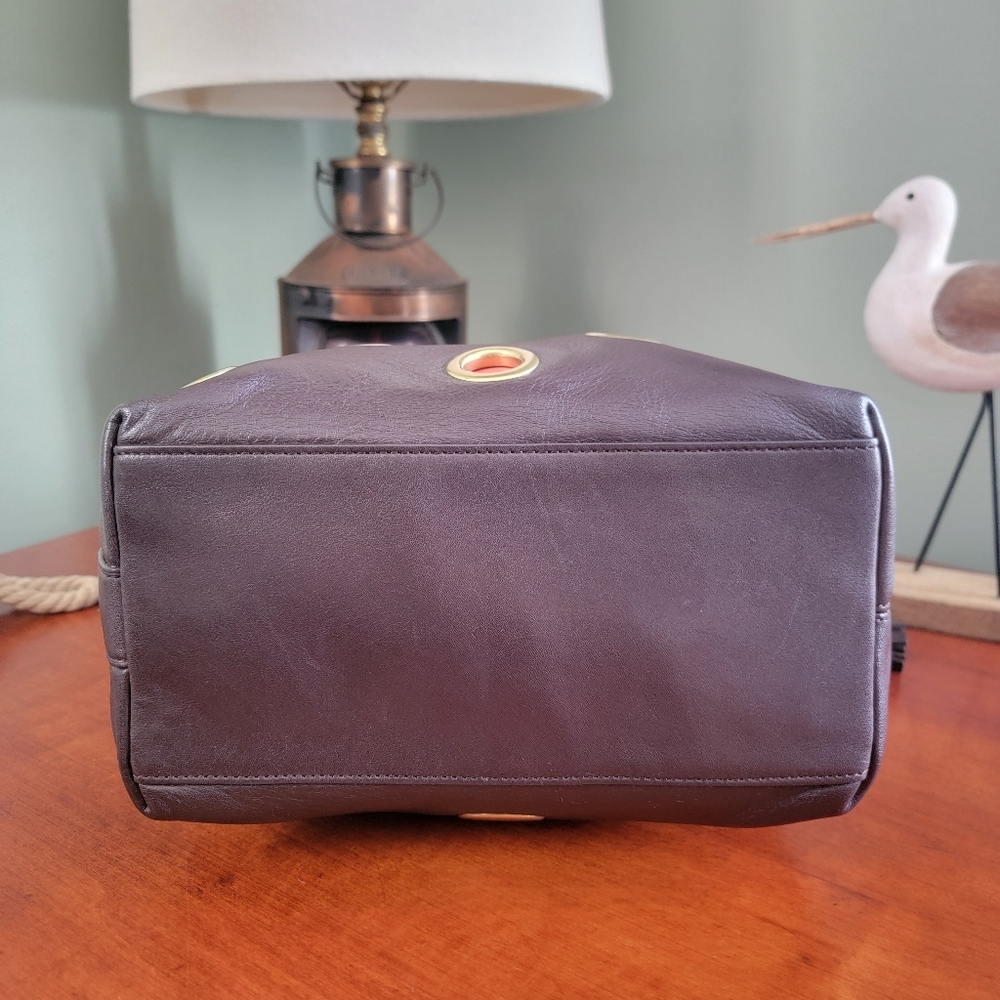 Coach 21181 Legacy Grommet Duffle Brown Orange Leather Shoulder Bag Y2K - Picture 8 of 16